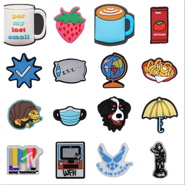 new arrival 1pcs custom croc charms mask/drinks/ice cream/pumpkin/strawberry shoe accessories for clog shoes pvc sandals accessories, White;pink
new arrival 1pcs custom croc charms mask/drinks/ice cream/pumpkin/strawberry shoe accessories for clog shoes pvc sandals accessories, White;pink