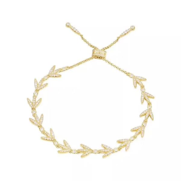 high-quality sterling silver thick gold handmade micro-set crystal diamond design gold bay leaf bracelet fashion wild ing, Red;brown
high-quality sterling silver thick gold handmade micro-set crystal diamond design gold bay leaf bracelet fashion wild ing, Red;brown