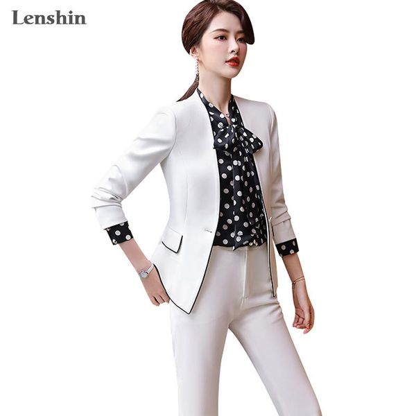 lenshin high-quality 2 piece suit set for women white pant suits business office lady work wear formal blazer with trouser
lenshin high-quality 2 piece suit set for women white pant suits business office lady work wear formal blazer with trouser