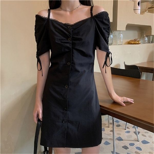 2021 new girl off the shoulder small black lace edge with closed waist show casual fine line button bandage dress w4oi, Black;gray
2021 new girl off the shoulder small black lace edge with closed waist show casual fine line button bandage dress w4oi, Black;gray