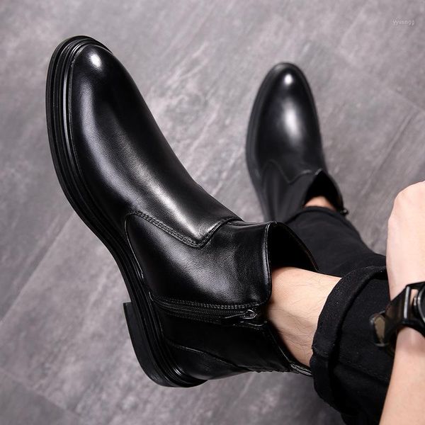 boots 2021 winter men ankle leather boot business casual british style work shoe large size zipper boot1, Black
boots 2021 winter men ankle leather boot business casual british style work shoe large size zipper boot1, Black