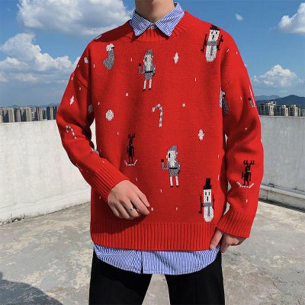 santa cartoon casual knitted sweater men o-neck autumn winter warm loose comfortable youth couple outfit pullovers streetwear, White;black
santa cartoon casual knitted sweater men o-neck autumn winter warm loose comfortable youth couple outfit pullovers streetwear, White;black