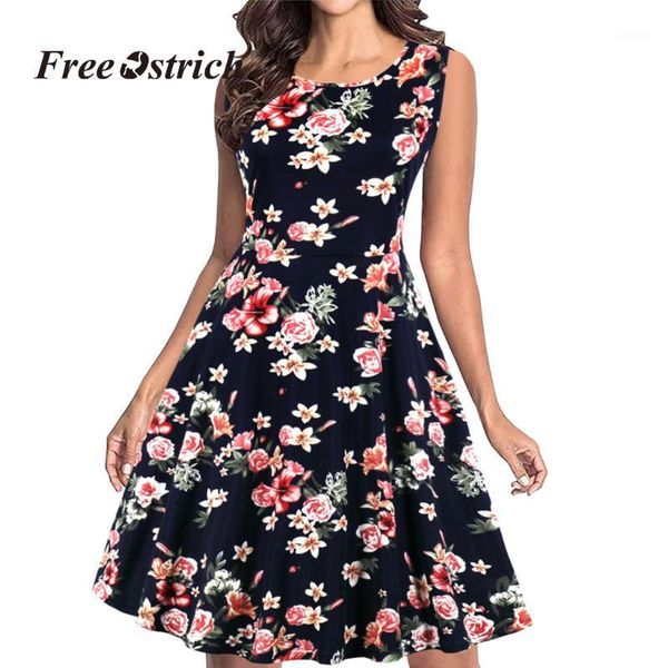 ostrich summer dress women o-neck flower print retro sleeveless party dresses cami vintage woman dress beach vestidos1, Black;gray
ostrich summer dress women o-neck flower print retro sleeveless party dresses cami vintage woman dress beach vestidos1, Black;gray