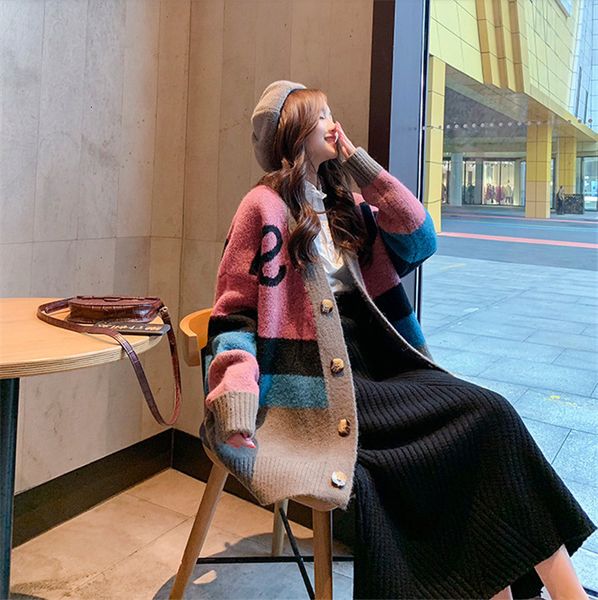2021 new korean women's sweater autumn single lazy style breasted mid-length color cardigan mix in mesh vvp8, White;black
2021 new korean women's sweater autumn single lazy style breasted mid-length color cardigan mix in mesh vvp8, White;black