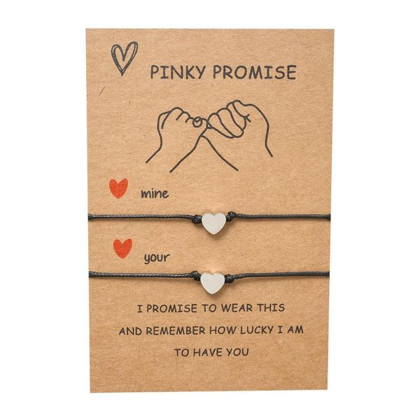 pinky promise heart-shaped bracelets wish bracelets distance matching stainless steel card for couple friends, Golden;silver 
pinky promise heart-shaped bracelets wish bracelets distance matching stainless steel card for couple friends, Golden;silver