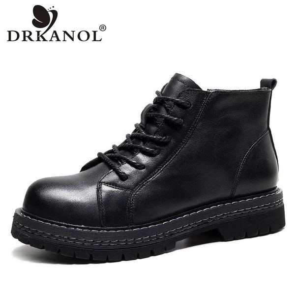 drkanol retro women boots 2020 new autumn handmade genuine cow leather ankle boots women flats heel casual short female, Black
drkanol retro women boots 2020 new autumn handmade genuine cow leather ankle boots women flats heel casual short female, Black