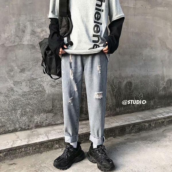 autumn winter 2020 mens loose ripped jeans trendy brand korean style trendy light-colored trousers straight wide-leg harem pants1, Blue
autumn winter 2020 mens loose ripped jeans trendy brand korean style trendy light-colored trousers straight wide-leg harem pants1, Blue