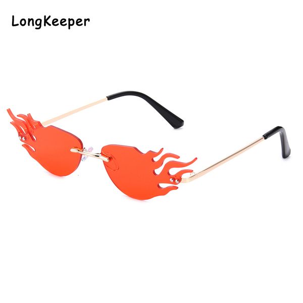 black friday fire flame frame sunglasses women men rimless wave eyewear luxury uv400 punk clear red sun glasses color lens for female, White;black
black friday fire flame frame sunglasses women men rimless wave eyewear luxury uv400 punk clear red sun glasses color lens for female, White;black