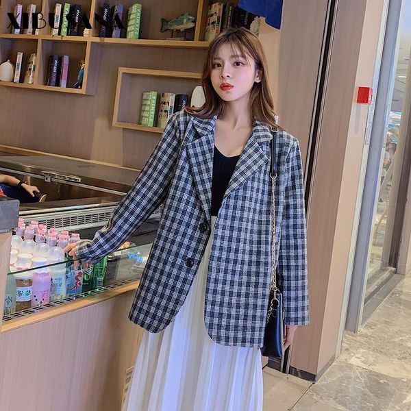 xibusana elegant single-breasted women blazer jacket vintage plaid female suit coat work style notched women outerwear coat 2021, White;black
xibusana elegant single-breasted women blazer jacket vintage plaid female suit coat work style notched women outerwear coat 2021, White;black