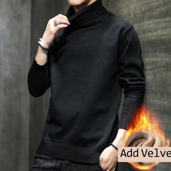 men's sweaters autumn winter pure cotton sweater men 2021 ly arrived korean turtleneck long sleeve plus velvet casual pull homme, White;black
men's sweaters autumn winter pure cotton sweater men 2021 ly arrived korean turtleneck long sleeve plus velvet casual pull homme, White;black