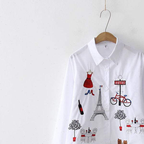 fashion embroidery women blouses cotton shirts 2021 spring fall female casual ladies female blusas mujer, White
fashion embroidery women blouses cotton shirts 2021 spring fall female casual ladies female blusas mujer, White