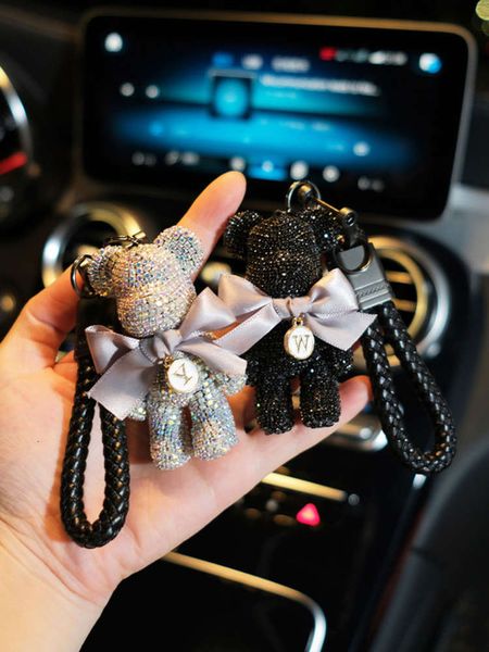 key pendant net red violence bear high grade inlaid diamond car remote control chain ring hanging rope personality men and women's, Silver
key pendant net red violence bear high grade inlaid diamond car remote control chain ring hanging rope personality men and women's, Silver