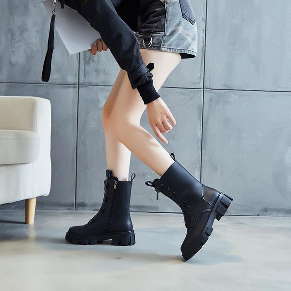 boots autumn 2021 leather front zipper british net red women's style short thick sole motorcycle, Black
boots autumn 2021 leather front zipper british net red women's style short thick sole motorcycle, Black