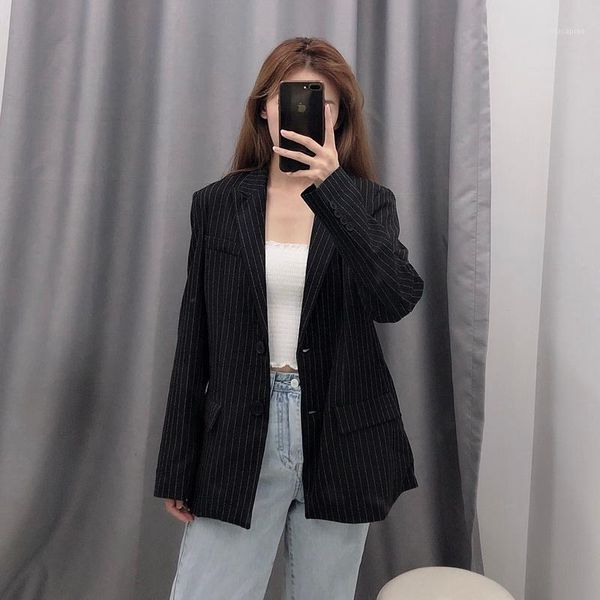 women's suits & blazers women blazer autumn 2021 fashion striped suit female casual coat modern lady outwear1, White;black
women's suits & blazers women blazer autumn 2021 fashion striped suit female casual coat modern lady outwear1, White;black