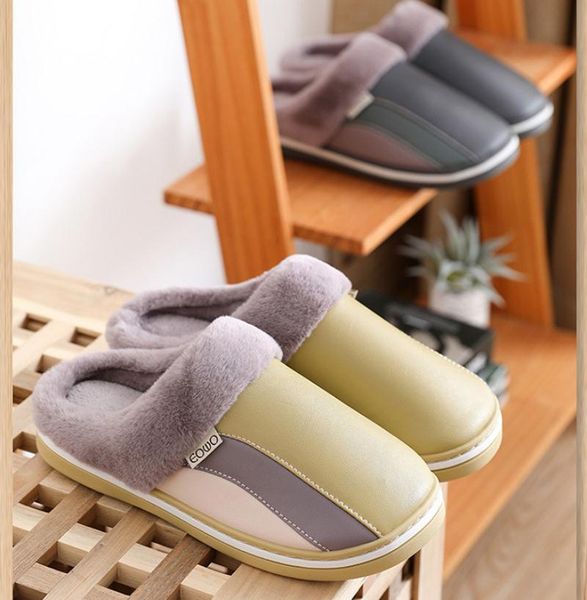 women warm faux fur slippers pu leather waterproof slides lovers winter shoes comfortable woman men indoor home slipper, Black
women warm faux fur slippers pu leather waterproof slides lovers winter shoes comfortable woman men indoor home slipper, Black