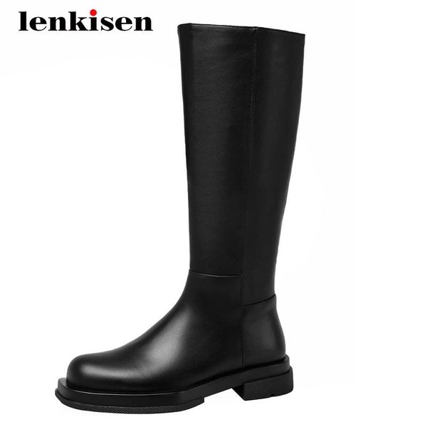 lenkisen riding boots real cow leather handmade new arrival round toe thick med heel zipper young lady soft knee-high boots l64, Black
lenkisen riding boots real cow leather handmade new arrival round toe thick med heel zipper young lady soft knee-high boots l64, Black