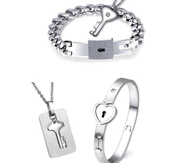 титан головоломка пара сердца замок ключ пара браслет ожерелье любовника ювелирных изделий set11, Silver
титан головоломка пара сердца замок ключ пара браслет ожерелье любовника ювелирных изделий set11, Silver