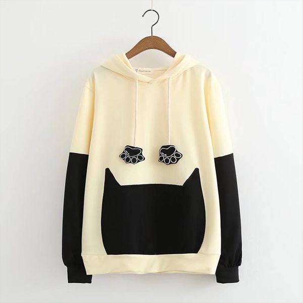 cat ear kawaii drawstring hooded sweatshirt women patchwork long sleeve tracksuit outwear 2020 new back bowtie harajuku hoodies, Black
cat ear kawaii drawstring hooded sweatshirt women patchwork long sleeve tracksuit outwear 2020 new back bowtie harajuku hoodies, Black