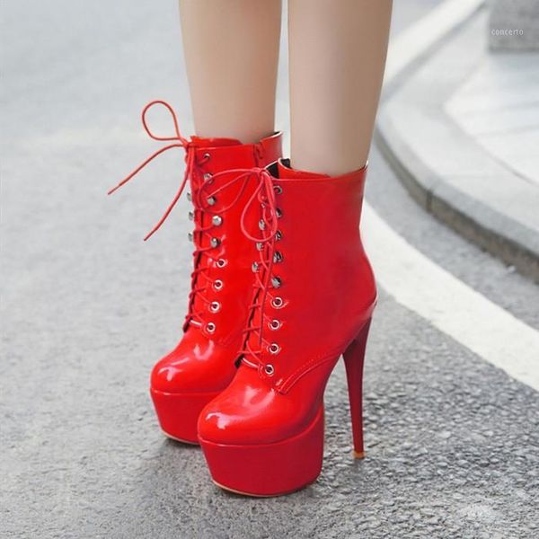 pxelena pole dance nightclub ankle boots women super high heels stiletto lace up zip platform patent leather party shoes 431, Black
pxelena pole dance nightclub ankle boots women super high heels stiletto lace up zip platform patent leather party shoes 431, Black