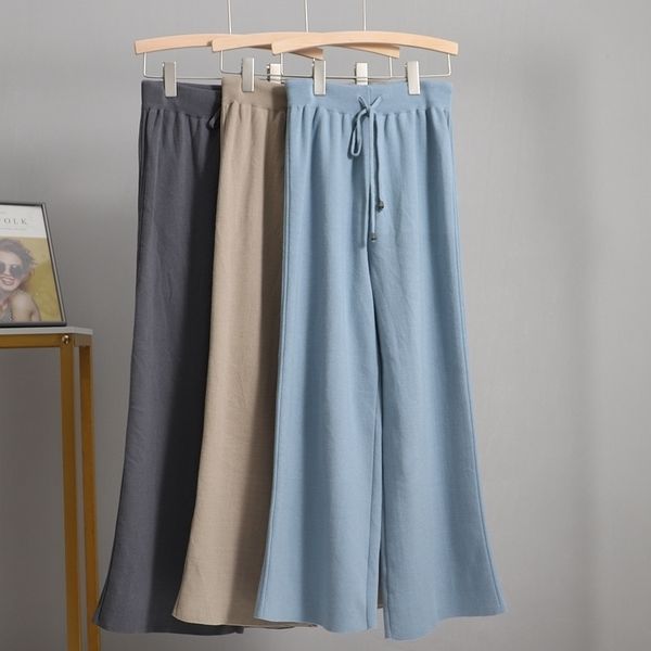 gigogou women long knit straight pants thick drawstring drape wide leg pant elastic high waist moping winter sweater trousers 201118, Black;white
gigogou women long knit straight pants thick drawstring drape wide leg pant elastic high waist moping winter sweater trousers 201118, Black;white