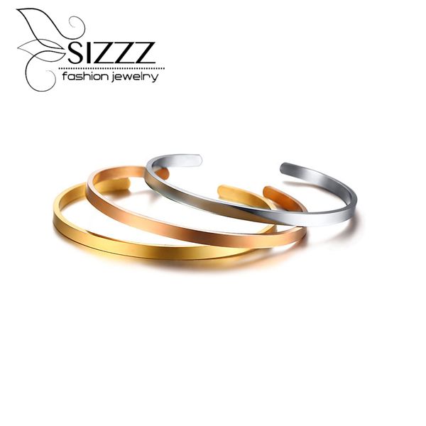 bangle sizzz 4 color c-shaped open bracelet wholesale 4mm*15.5cm stainless steel light body bangles, Black
bangle sizzz 4 color c-shaped open bracelet wholesale 4mm*15.5cm stainless steel light body bangles, Black