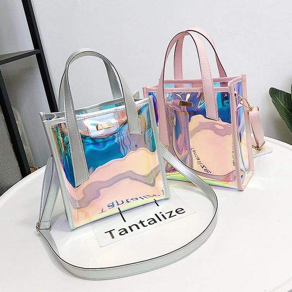1pcs sweet crossbody shoulder bag hologram shine leather laser bag holographic