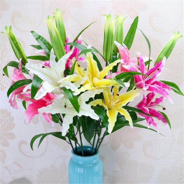 10p fake lily flower artificial lilies three heads beige/pink/yellow lily flower stems for wedding home artificial decor1
10p fake lily flower artificial lilies three heads beige/pink/yellow lily flower stems for wedding home artificial decor1