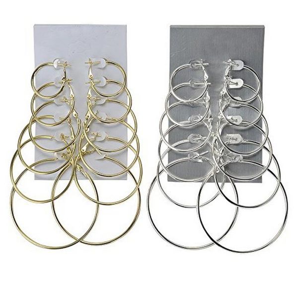 hoop & huggie 6 pairs steampunk rose gold/gold/silver color large earrings simple style earring tc21, Golden;silver
hoop & huggie 6 pairs steampunk rose gold/gold/silver color large earrings simple style earring tc21, Golden;silver