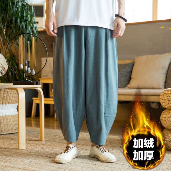 men's pants fleece men harem 2021 fashion winter warm man casual loose cotton linen male trousers clothe drop, Black
men's pants fleece men harem 2021 fashion winter warm man casual loose cotton linen male trousers clothe drop, Black