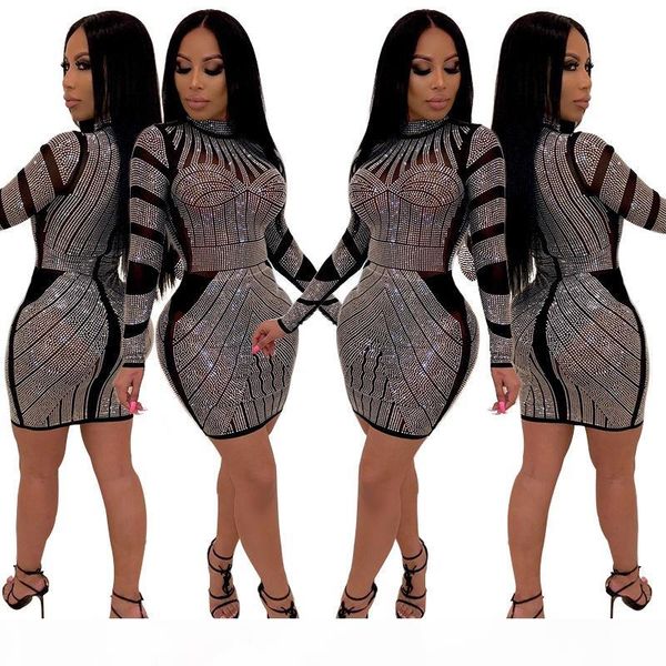 women new style night club fashionable set auger round collar european and american wind dresses, Black;gray
women new style night club fashionable set auger round collar european and american wind dresses, Black;gray