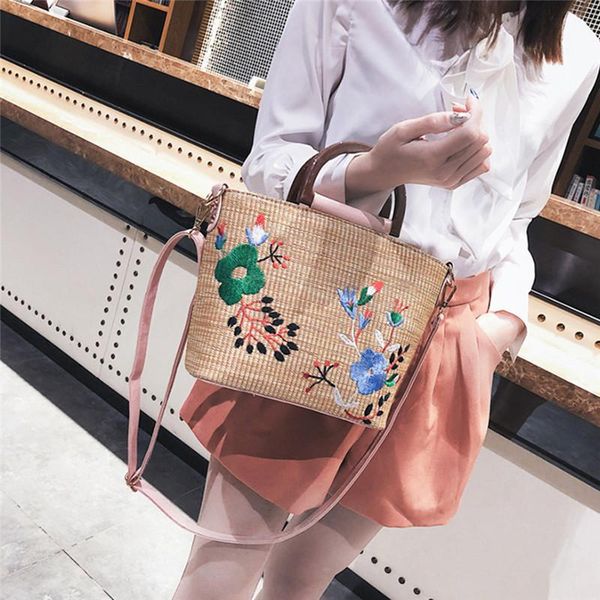 fashion embroidery flower rattan tote bag portable large capacity beach handbag casual vintage beach women shoulder bags
fashion embroidery flower rattan tote bag portable large capacity beach handbag casual vintage beach women shoulder bags