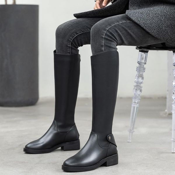 boots cow leather female big size riding 4.5cm med heels night club shoes woman winter warm long women knee high, Black
boots cow leather female big size riding 4.5cm med heels night club shoes woman winter warm long women knee high, Black