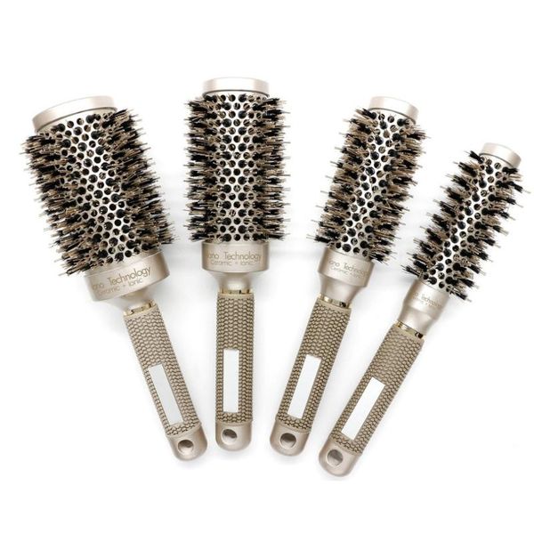 hair brushes ceramic aluminium comb round brush with nylon & bristle professional hairdressing for barber styling, Silver
hair brushes ceramic aluminium comb round brush with nylon & bristle professional hairdressing for barber styling, Silver