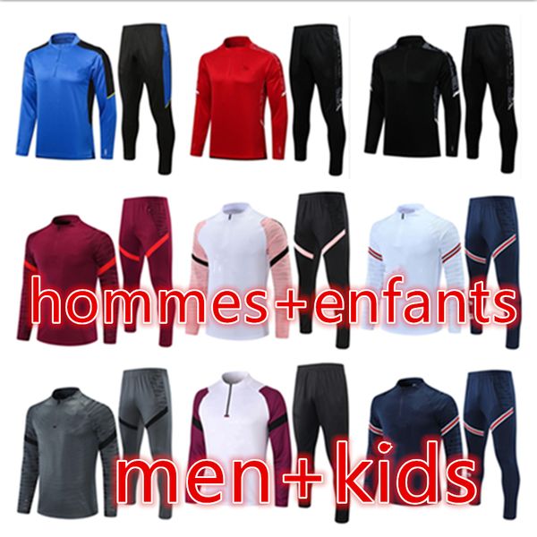 21 22 men + kids mbappe football tracksuit soccer training suit utd 2021 survetement foot chandal futbol tracksuits tuta jogging set, Black 
21 22 men + kids mbappe football tracksuit soccer training suit utd 2021 survetement foot chandal futbol tracksuits tuta jogging set, Black