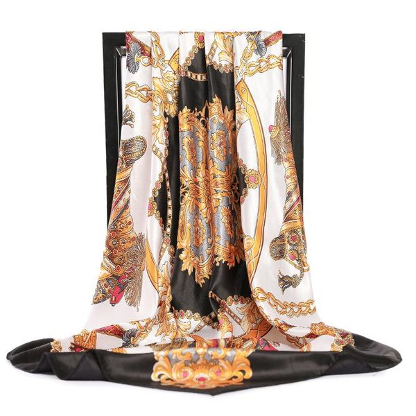 scarves winter scarf women silk bandana fashion letter chain print square shawls 90*90cm head hijab wraps, Blue;gray
scarves winter scarf women silk bandana fashion letter chain print square shawls 90*90cm head hijab wraps, Blue;gray