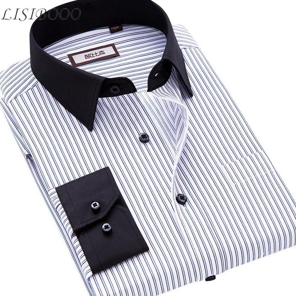 men's casual shirts spring and autumn men shirt long sleeve mens business dress striped camisa masculina, White;black
men's casual shirts spring and autumn men shirt long sleeve mens business dress striped camisa masculina, White;black