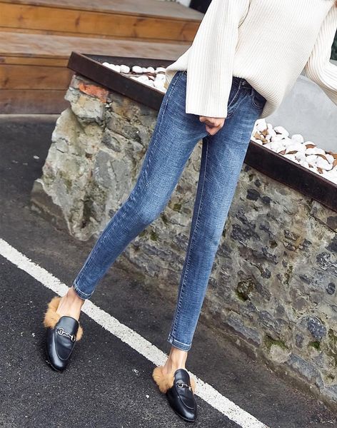 office lady bleached womens jeans denim stretch korean skinny high waist pencil pants vintage ankle- length trousers1, Blue
office lady bleached womens jeans denim stretch korean skinny high waist pencil pants vintage ankle- length trousers1, Blue
