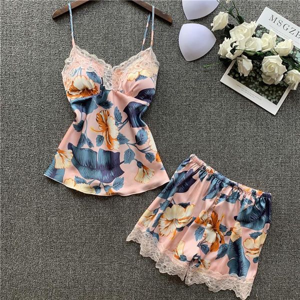 printed flower women pajama sets lace trim fashion sleepwear nightwear summer fits silk nightwear 2 piece set, Black;red
printed flower women pajama sets lace trim fashion sleepwear nightwear summer fits silk nightwear 2 piece set, Black;red