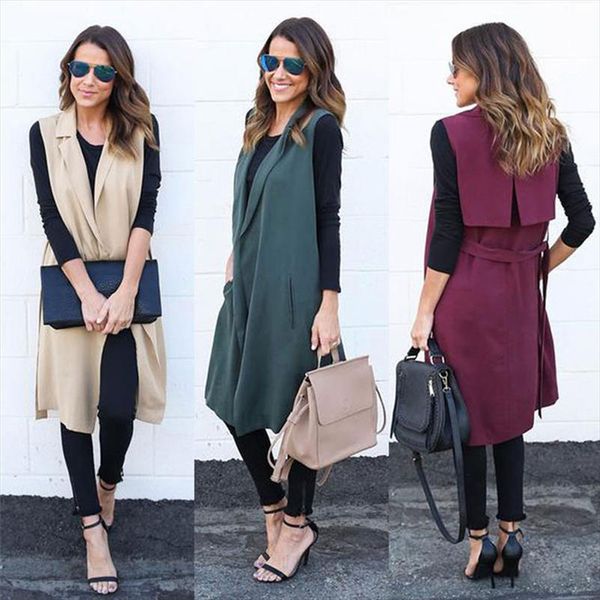 2019 new women long vest sleeveless cardigan coat casual open front solid feminino coat pocket waistband blazer waistcoat jacket, Black;white
2019 new women long vest sleeveless cardigan coat casual open front solid feminino coat pocket waistband blazer waistcoat jacket, Black;white