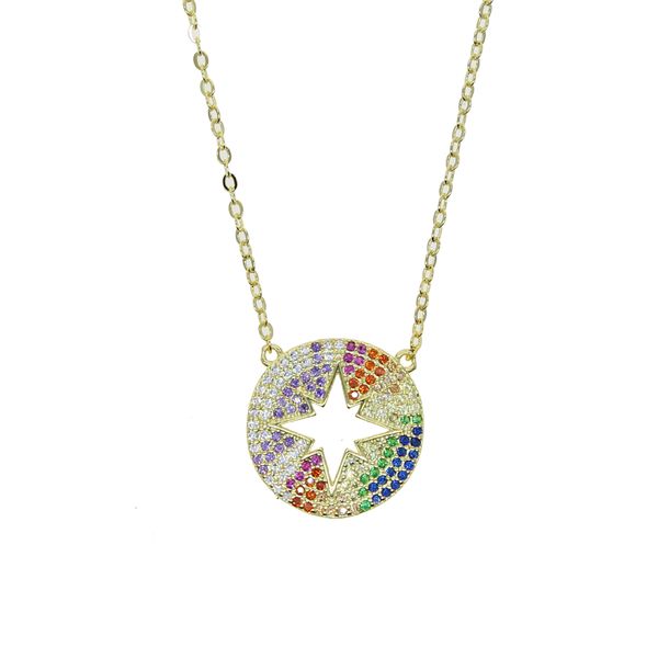 2021 spring new colorful rainbow jewelry gold color round pendant hollow starburst star necklace wholesale, Silver
2021 spring new colorful rainbow jewelry gold color round pendant hollow starburst star necklace wholesale, Silver