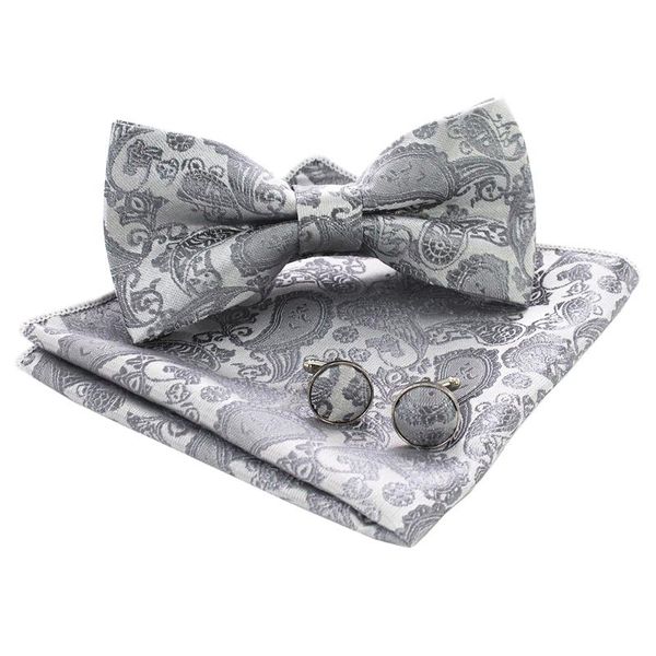 jemygins classic paisley mens bow tie set solid color two layer pre-tied bowties&pocket square cufflinks business wedding cravat, Black;gray
jemygins classic paisley mens bow tie set solid color two layer pre-tied bowties&pocket square cufflinks business wedding cravat, Black;gray