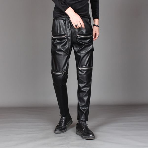 2021 New Original Male Fashion Korean Self-dressing Locomotive Leather Pants Custom-made Pu Decoration Color Pants. M5SJ, Black
2021 New Original Male Fashion Korean Self-dressing Locomotive Leather Pants Custom-made Pu Decoration Color Pants. M5SJ, Black