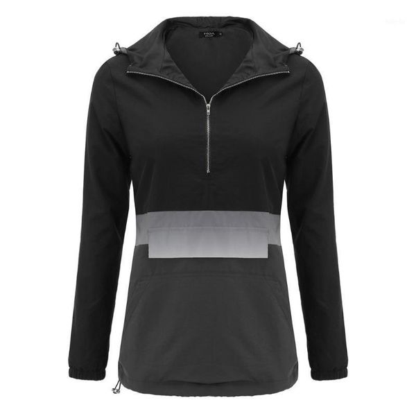 lightweight women hooded pullover jacket with pockets & zipper decor outdoor windproof drawstring hoodie coat outerwear1, Black
lightweight women hooded pullover jacket with pockets & zipper decor outdoor windproof drawstring hoodie coat outerwear1, Black