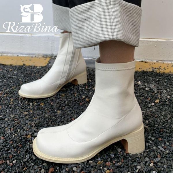 boots rizabina real leather women ankle thick heel zipper shoes square toe winter warm fashion lady footwear size 33-40, Black
boots rizabina real leather women ankle thick heel zipper shoes square toe winter warm fashion lady footwear size 33-40, Black