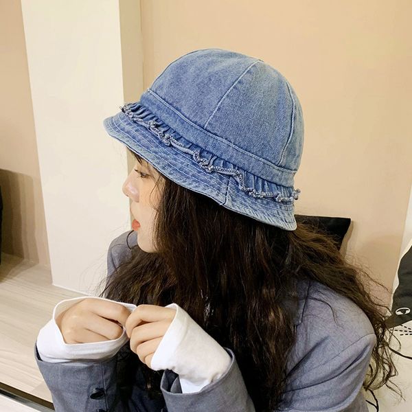 2020 new vintage jeans denim washed ruffled frilled fisherman hat korean summer sunshade hat women fashion cute bucket cap f1210, Blue;gray
2020 new vintage jeans denim washed ruffled frilled fisherman hat korean summer sunshade hat women fashion cute bucket cap f1210, Blue;gray