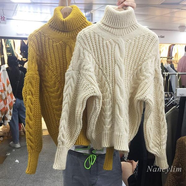 twist turtleneck sweater women's autumn and winter new loose all-matching lazy style thick coarse wool pullover sweaters jumper1, White;black
twist turtleneck sweater women's autumn and winter new loose all-matching lazy style thick coarse wool pullover sweaters jumper1, White;black