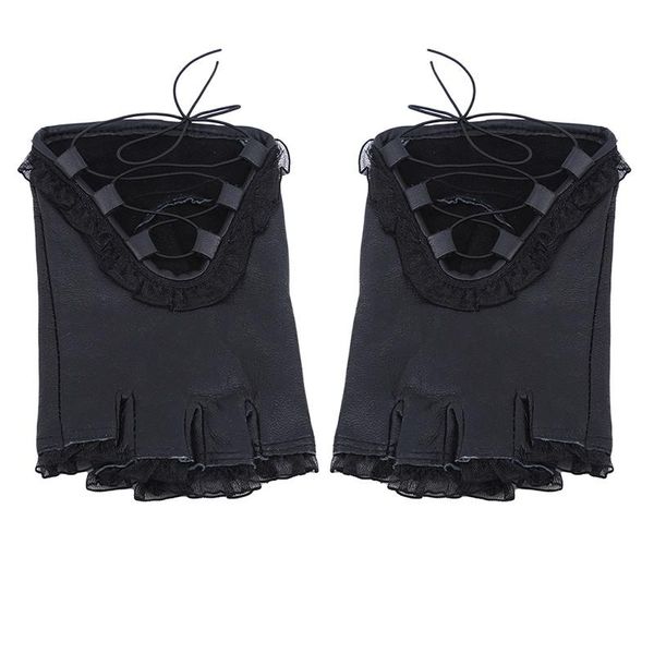 five fingers gloves 2021 ladies black lace leather half finger fashion dance show driving, Blue;gray
five fingers gloves 2021 ladies black lace leather half finger fashion dance show driving, Blue;gray