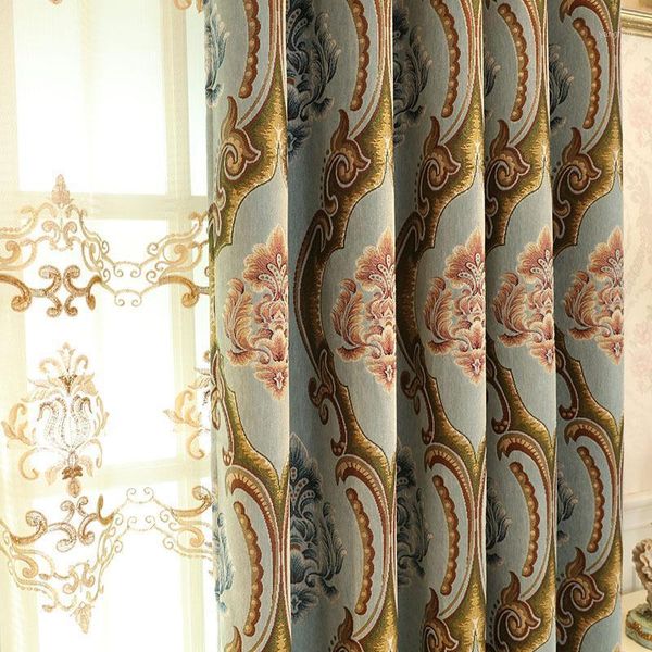 european jacquard shade in summer curtains for living dining room bedroom.1