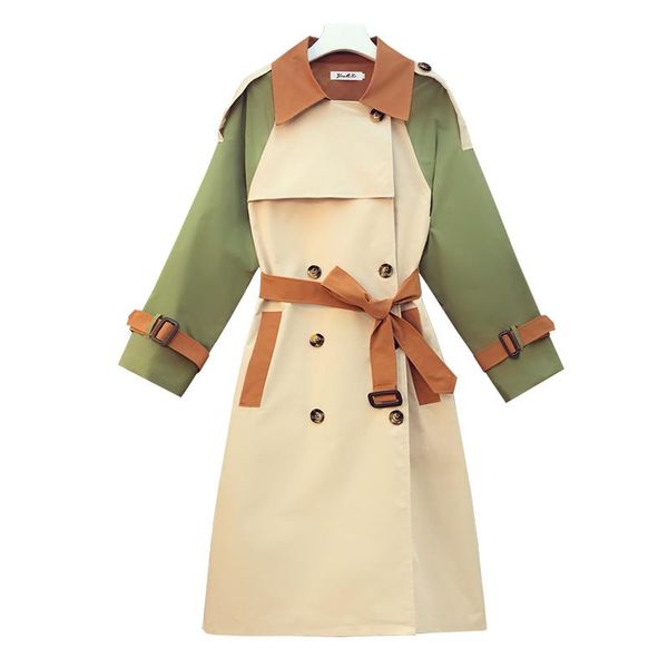 korean fashion bigger sizes fall 2021 new loose long trench coat belt lady outfit autumn patchwork slim outwear overcoat, Tan;black
korean fashion bigger sizes fall 2021 new loose long trench coat belt lady outfit autumn patchwork slim outwear overcoat, Tan;black