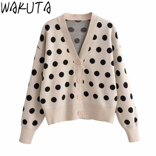 women's knits & tees wakuta vintage dot long cardigan women autumn winter 2021 fashion casual loose v-neck sleeve warm chic female swea, White
women's knits & tees wakuta vintage dot long cardigan women autumn winter 2021 fashion casual loose v-neck sleeve warm chic female swea, White